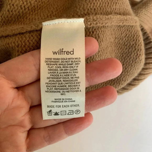 Aritzia Wilfred Luxe Cashmere Cyprie sweater Camel color size XXS - Picture 11 of 15